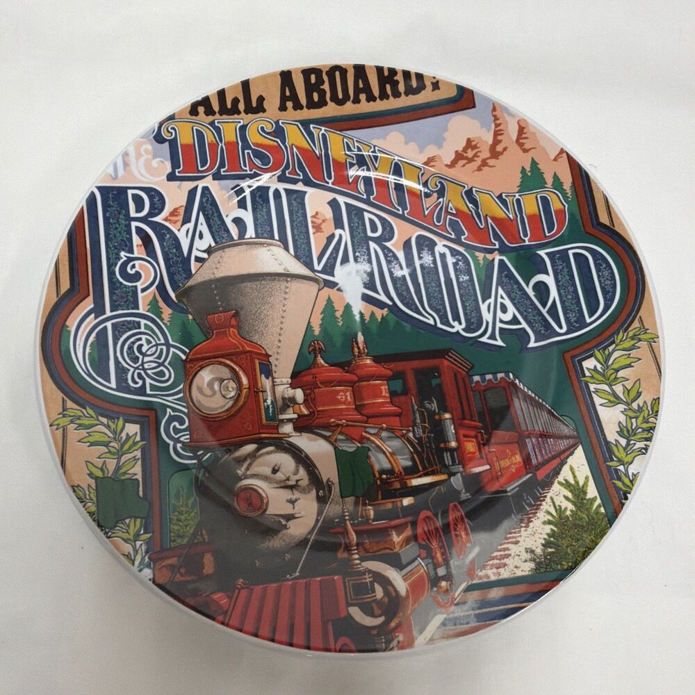 Disneyland Railroad Disney 7" Ceramic Plate Attraction Poster NEW